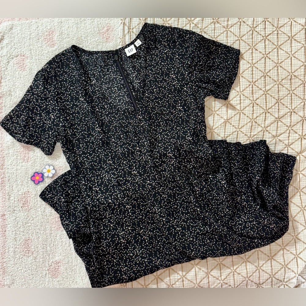 GAP Sheer Black Dot Design Dress